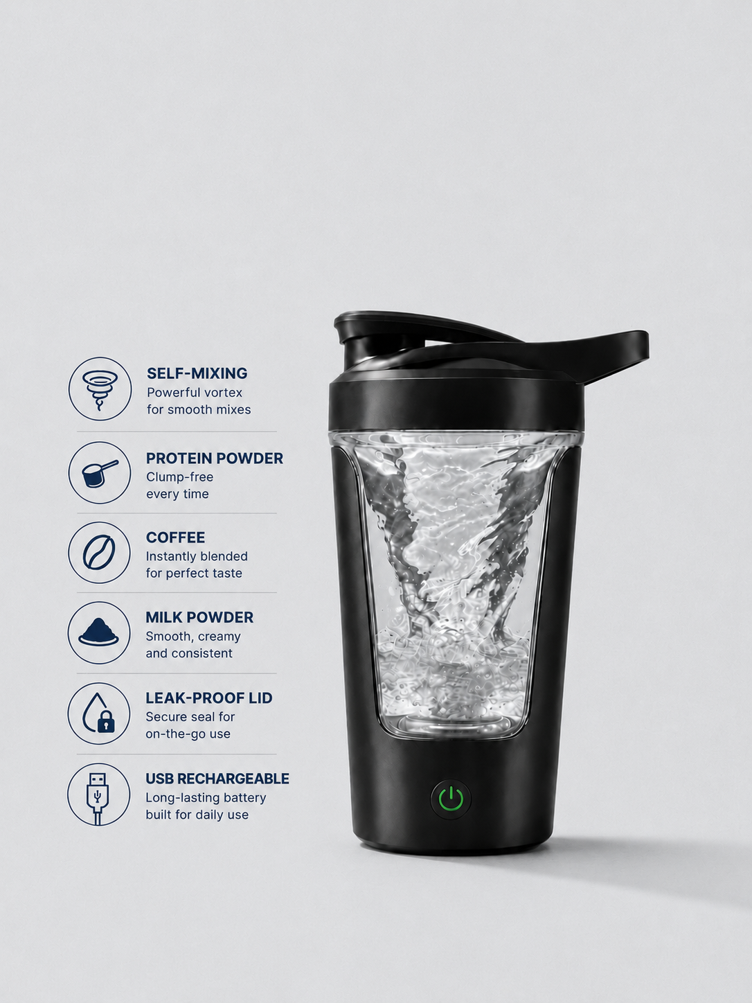 Portable Electric Protein Shaker Bottle