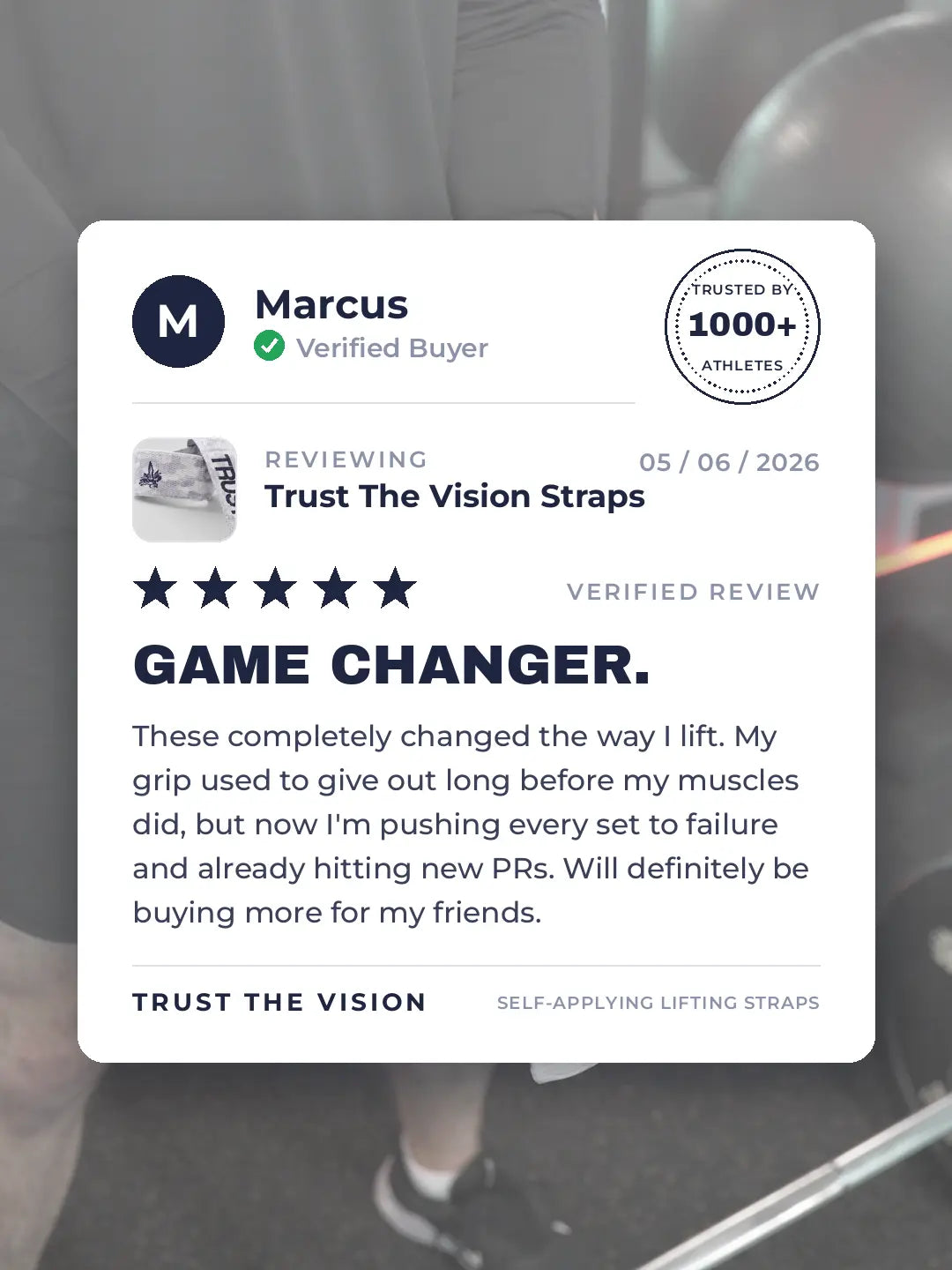 Trust the Vision | Self-Applying Gym Straps